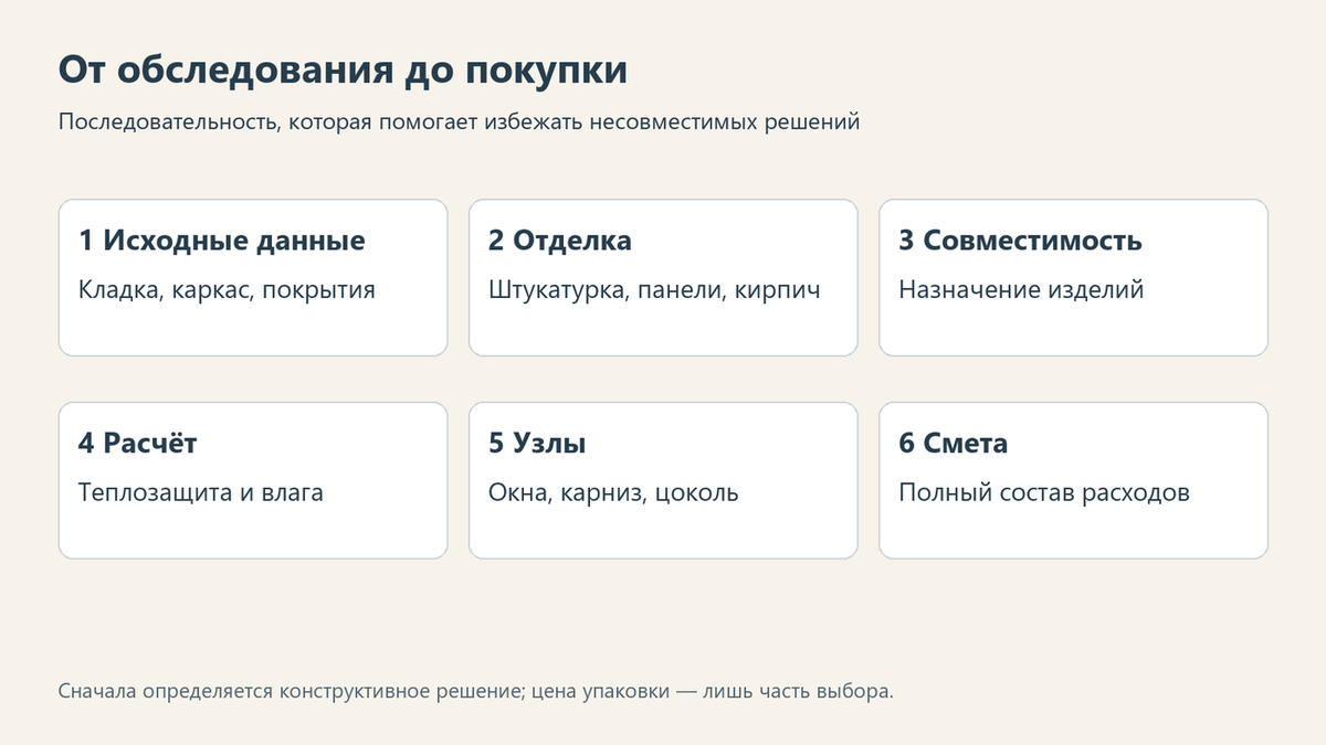 Шесть шагов подбора наружного утепления