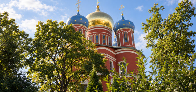 Большой собор среди деревьев