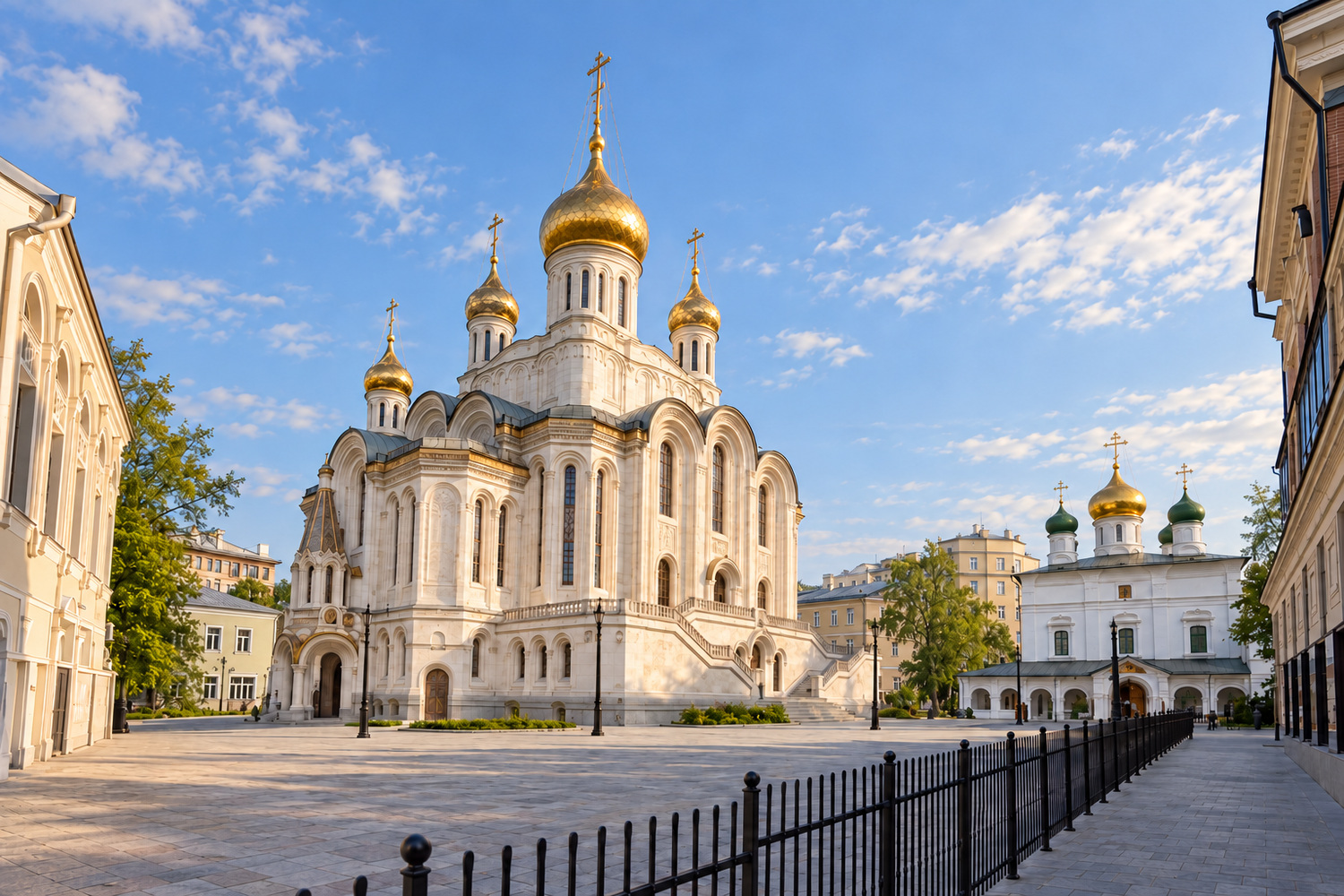 Старый и новый соборы Сретенского монастыря