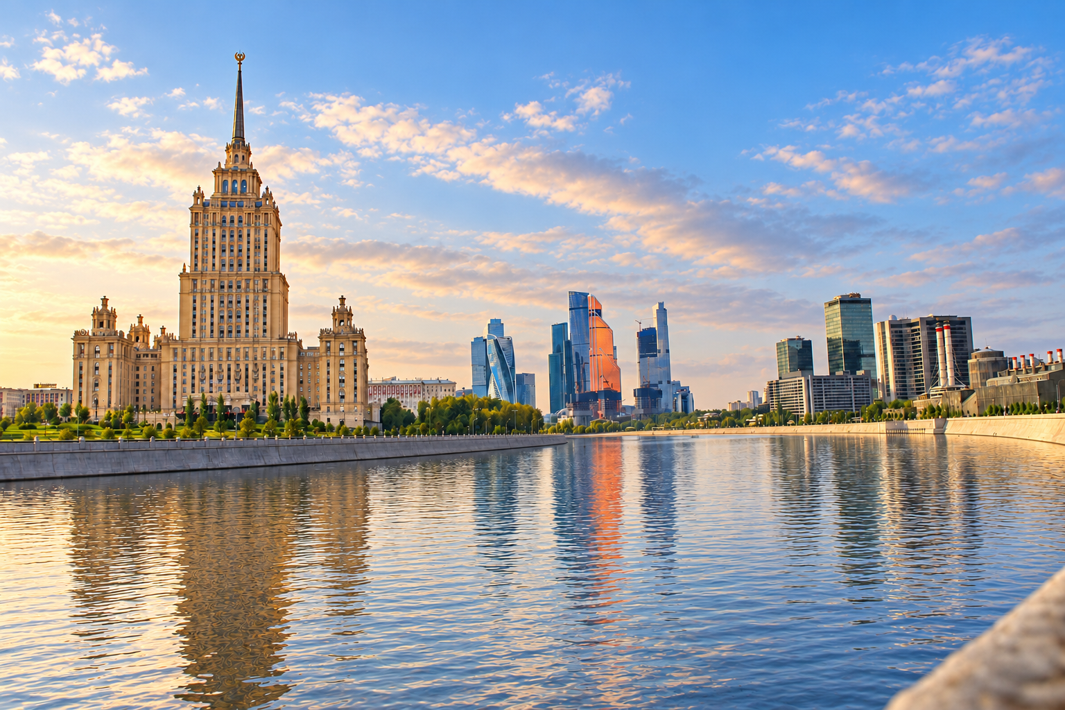 Гостиница «Украина» и Москва-река