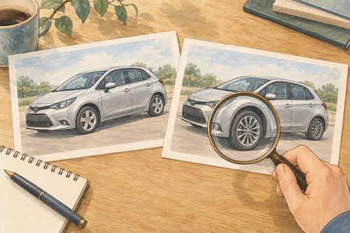 Сопоставление старого и нового вида автомобиля