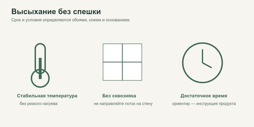 Равномерное высыхание обоев
