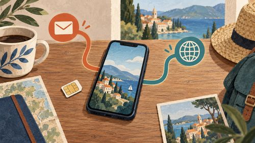 Домашняя линия для сообщений и линия поездки для интернета
