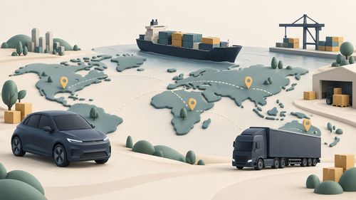Условные маршруты доставки через море и сушу
