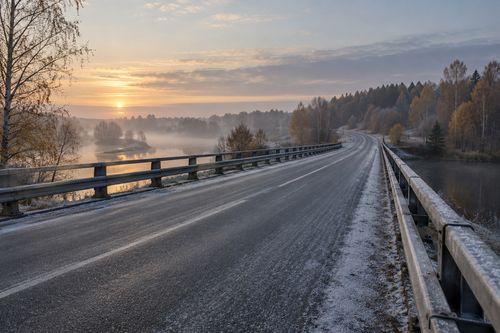 На мостах и открытых участках условия могут отличаться от соседней городской улицы.