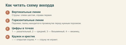 Объяснение линий, номеров пальцев, кружка и крестика на схеме