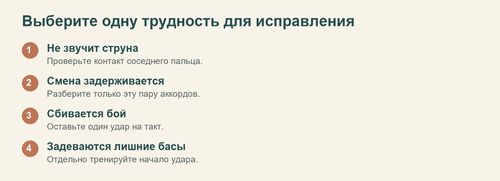 Четыре частые трудности и соответствующие упражнения