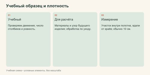 Разница между проверкой учебного образца и измерением плотности вязания