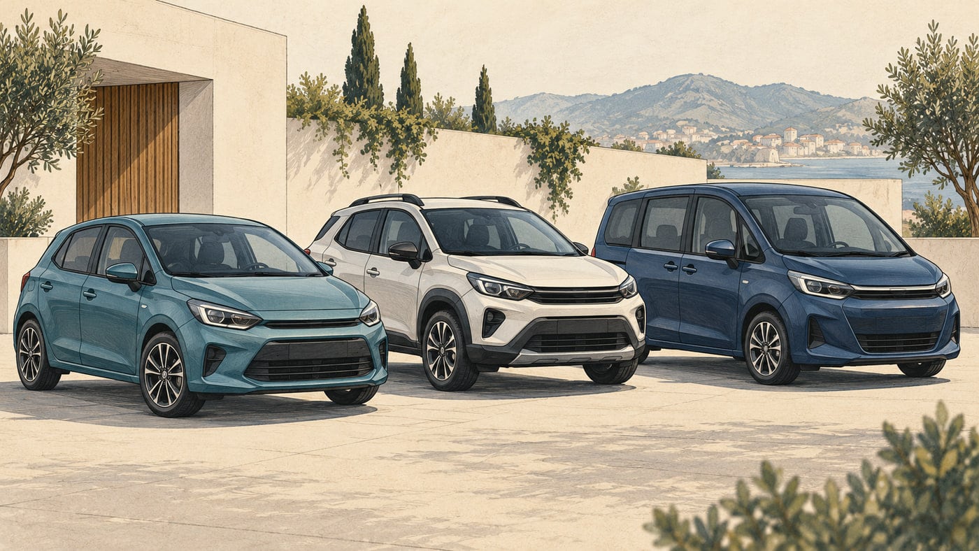 Условные японские автомобили разных типов кузова